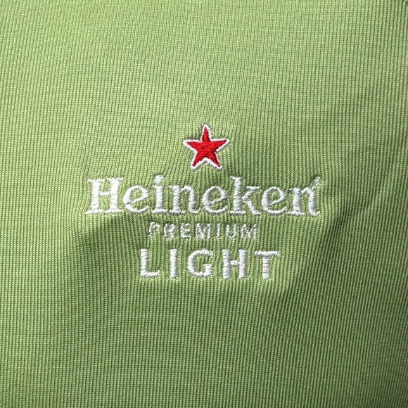 NWT Heineken Premium Light Beer Adidas Climacool Mesh Vented Golf Polo Shirt MD - Picture 9 of 14